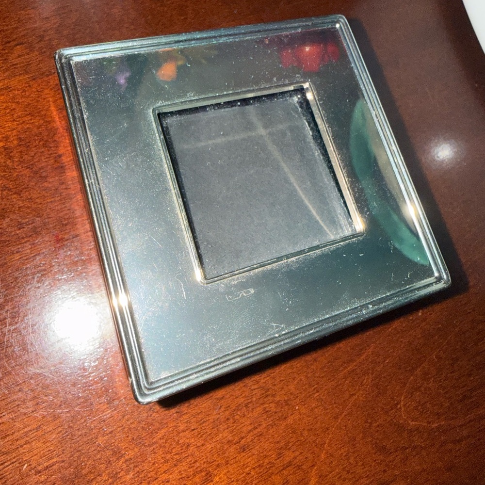 Pottery Barn Trinket Holder Square Silver Compact Frame - Mirror Finish